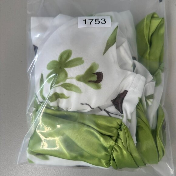 Vintage Y2K Halter Dress Juniors Small White Green Floral Fairy Babydoll Party - Picture 8 of 10